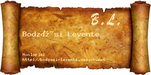 Bodzási Levente névjegykártya